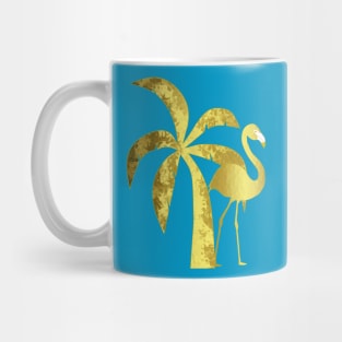 GOLD Tropics Flamingo Lovers - Flamingo Art Mug